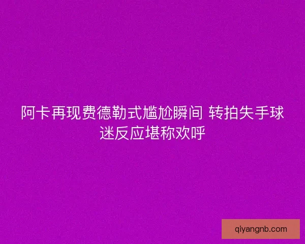 阿卡再现费德勒式尴尬瞬间 转拍失手球迷反应堪称欢呼